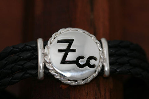 Brand-It Large Disc with Rope Trim on a Thick Casual Upscale Bracelet