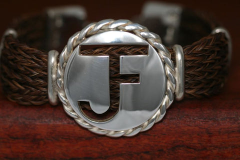 Brand-It Extra Large Disc with Rope Trim on a Casual Upscale Bracelet