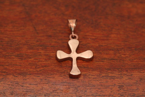 Four Point Cross Pendant in Copper-Small