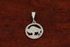 Hand cut Buffalo Coin Pendant with Sterling Silver Rope Trim