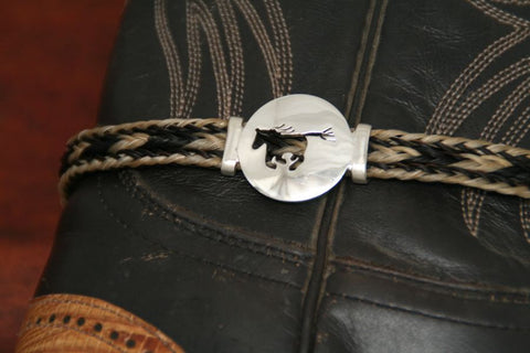 Large Running Horse Disc-Charm on a Boot Bracelet