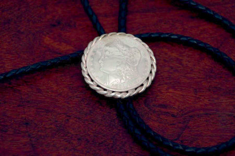 Morgan Silver Dollar with Rope on a Bolo