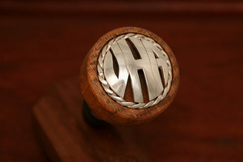 Monogram Wine Stopper using a Silver Morgan Dollar Coin with Rope Trim