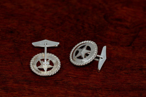 Small Texas Star Cuff Links with Rope Trim