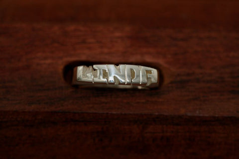 Handcarved Thin Sterling Silver Ring
