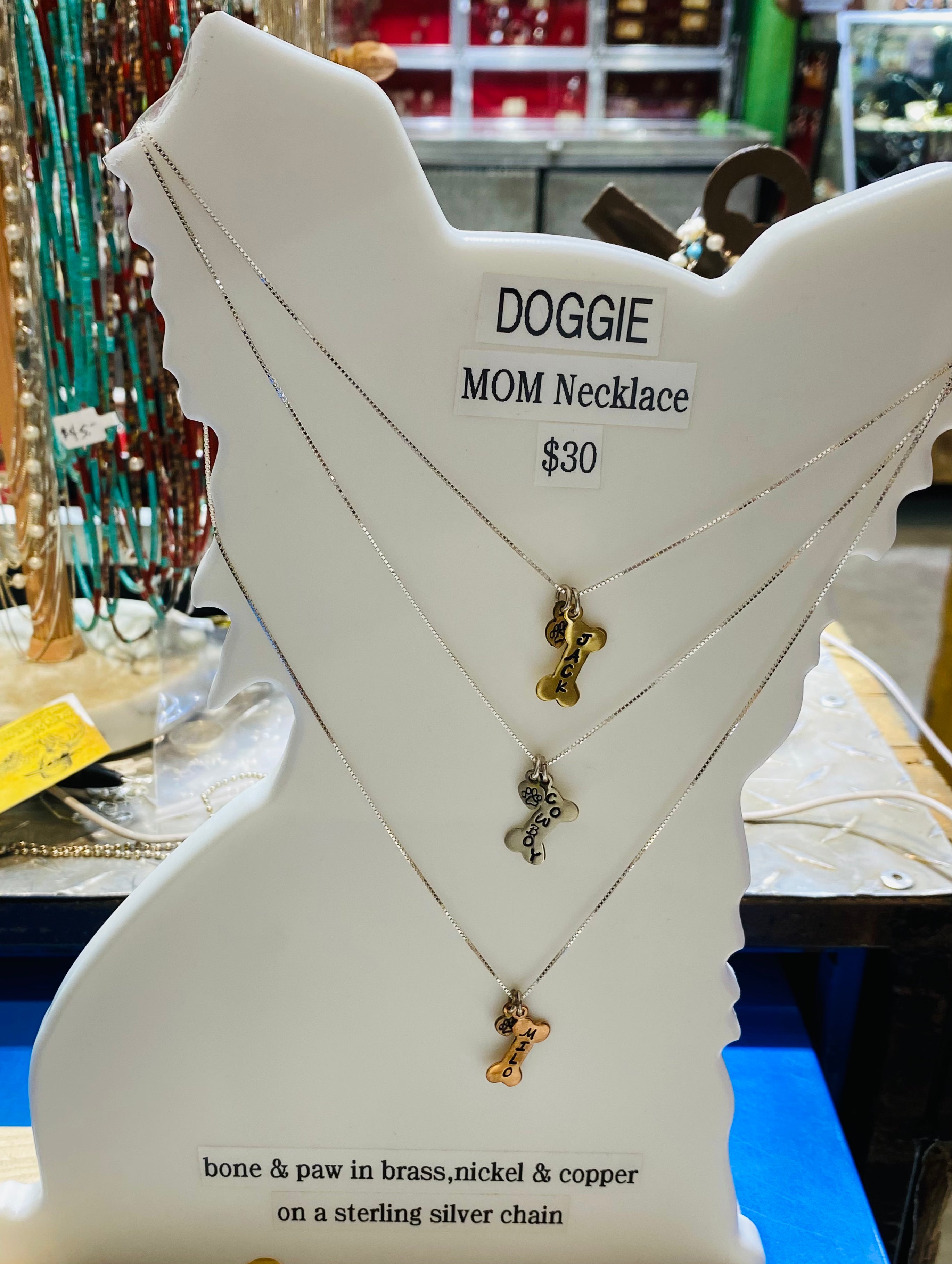 Dog Jewelry, Doggie Mom Necklaces,  Doggie Dad Necklaces, Memorial Jewelry