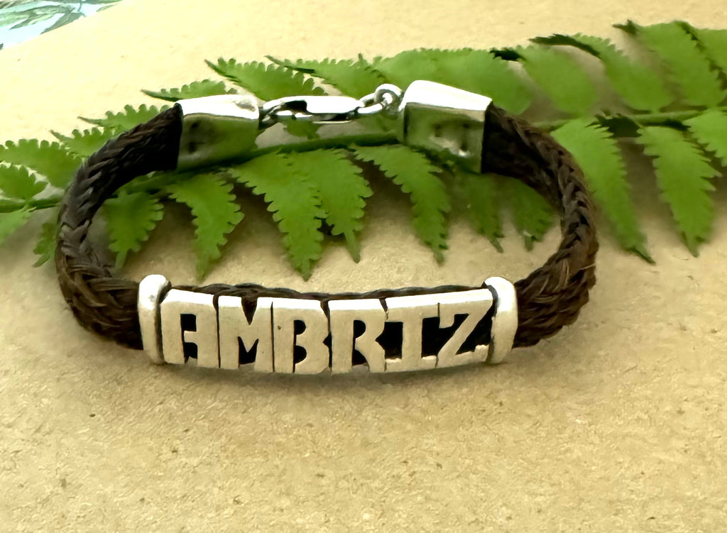 Large Name on an Upsale Casual Horsehair Bracelet