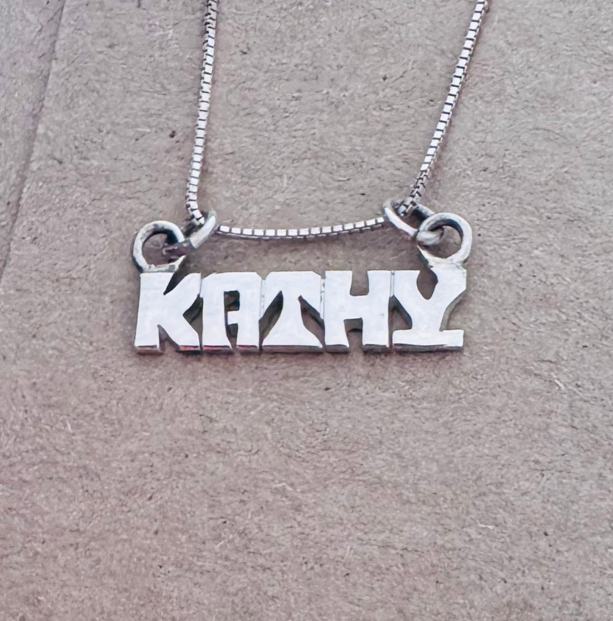 Hand Cut Name on a Sterling Silver Bar Necklace