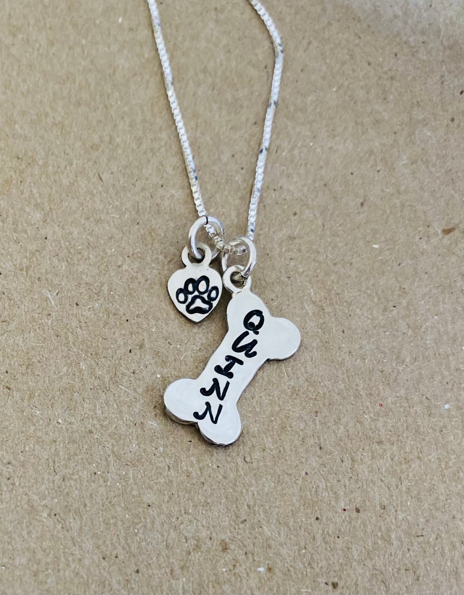 Dog Jewelry, Dog Bone Necklace in Sterling Silver for a Doggie Mom or a Doggie Dad Necklaces