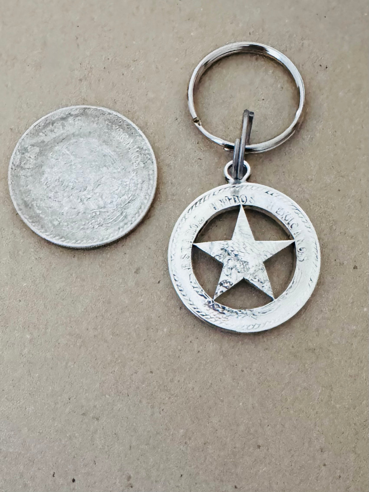 Cinco Peso Star Keychain