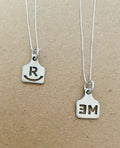 Hand Cut Ear Tag Pendant with Your Brand in Sterling Silver