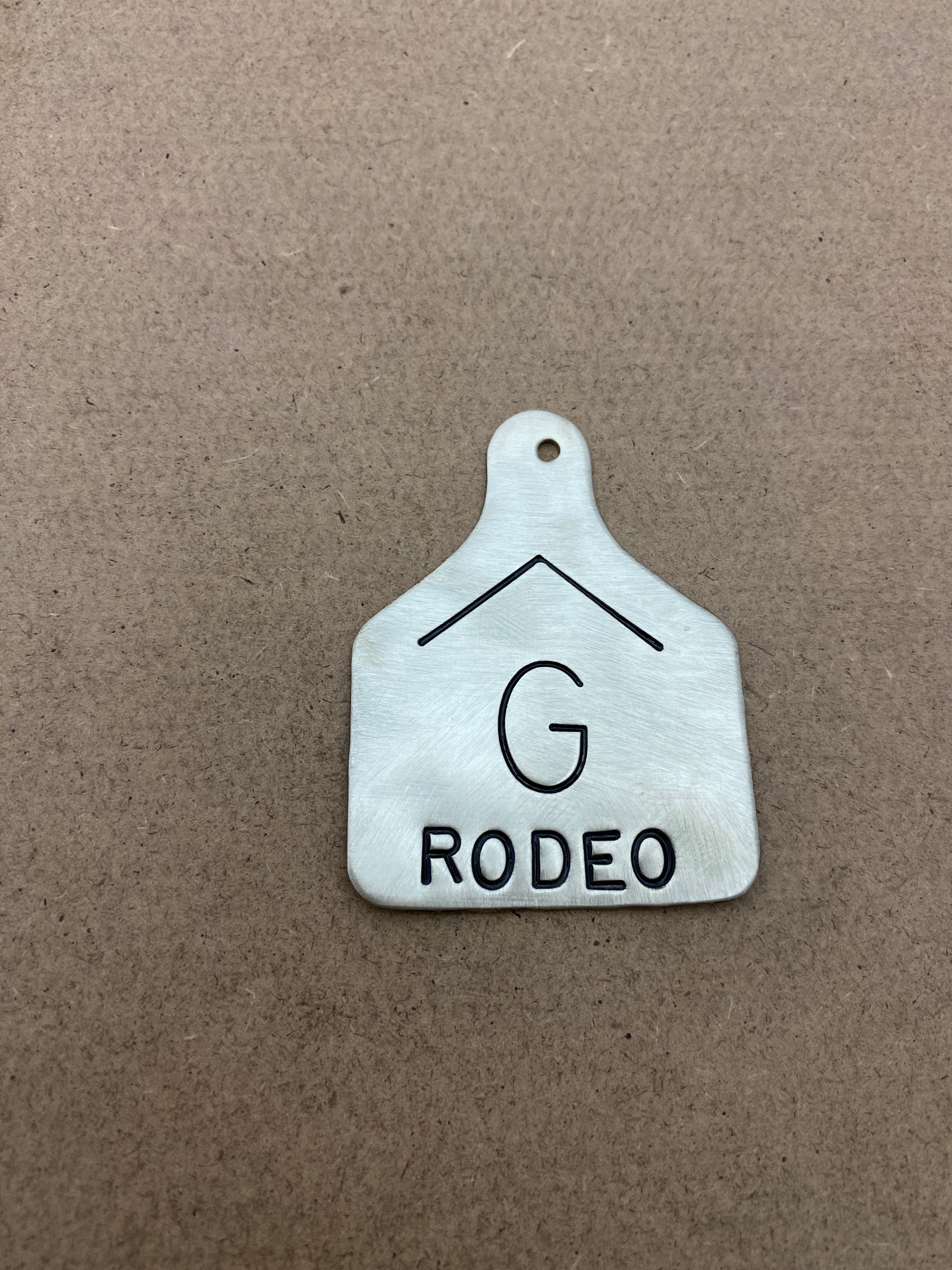 Ear Tag Pendant - Hand stamped