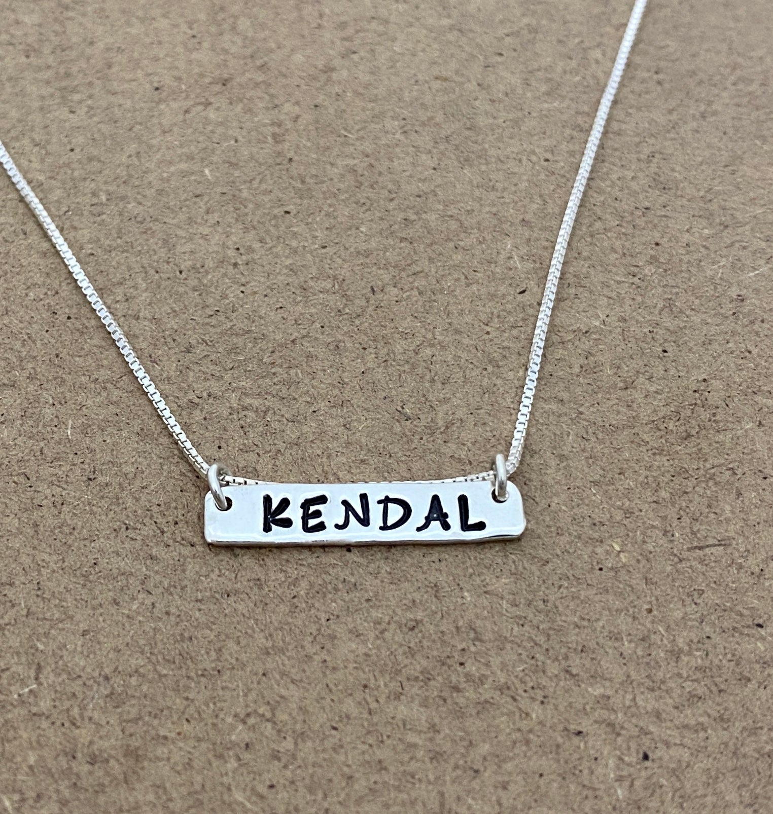 Hand Stamped Bar Necklaces in Sterling Silver