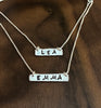 Hand Stamped Bar Necklaces in Sterling Silver