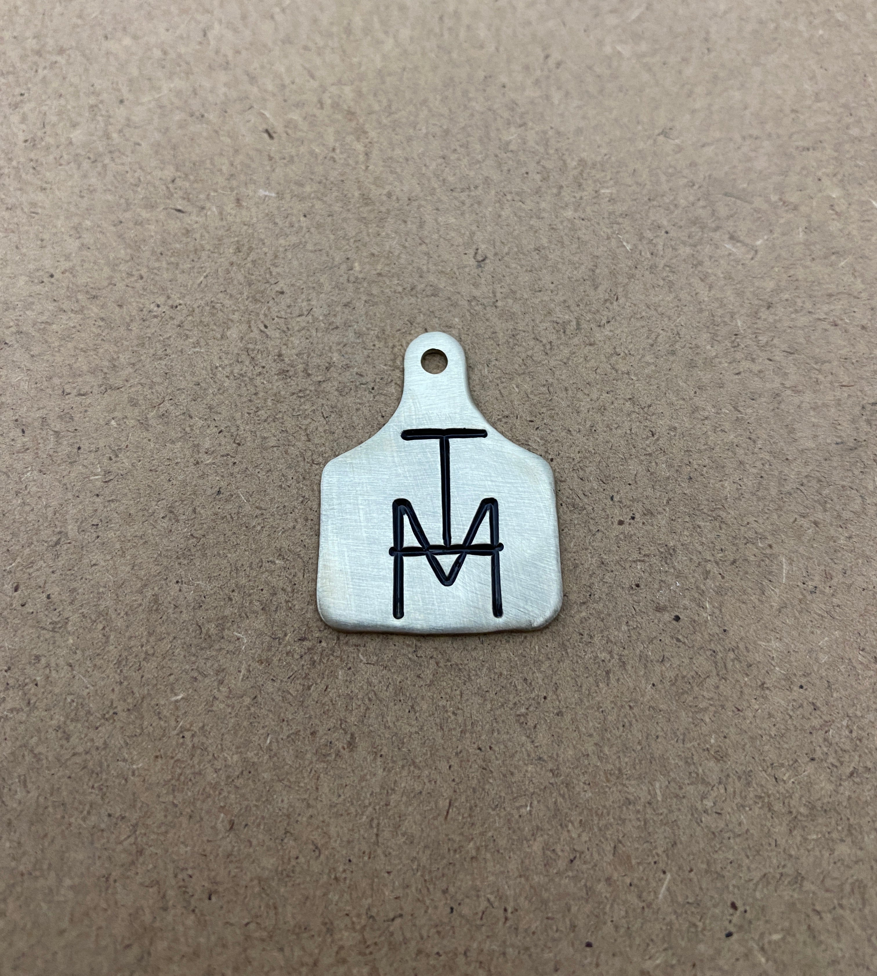 Ear Tag Pendant - Hand stamped
