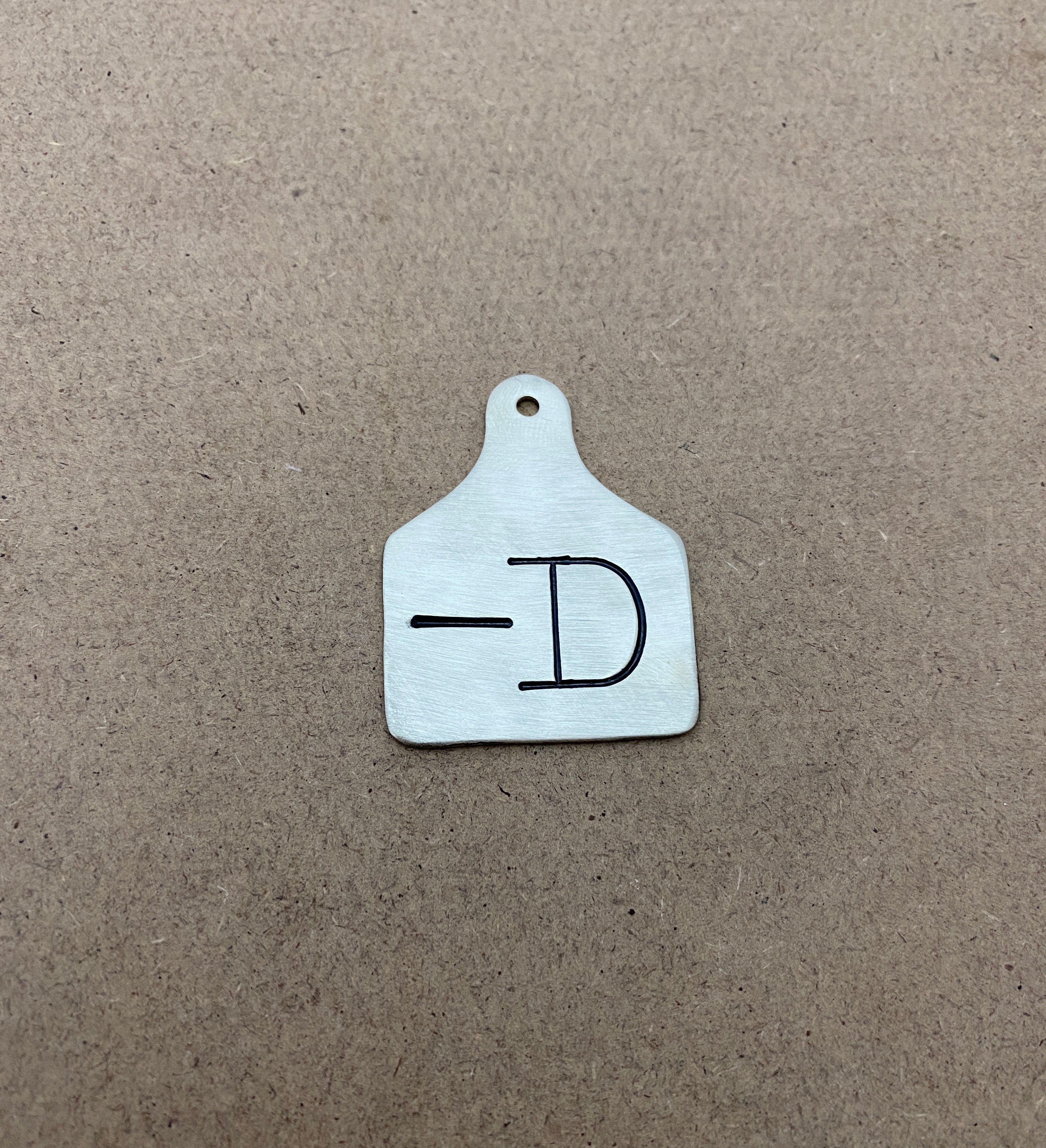 Ear Tag Pendant - Hand stamped