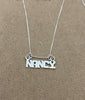 Hand Cut Name on a Sterling Silver Bar Necklace
