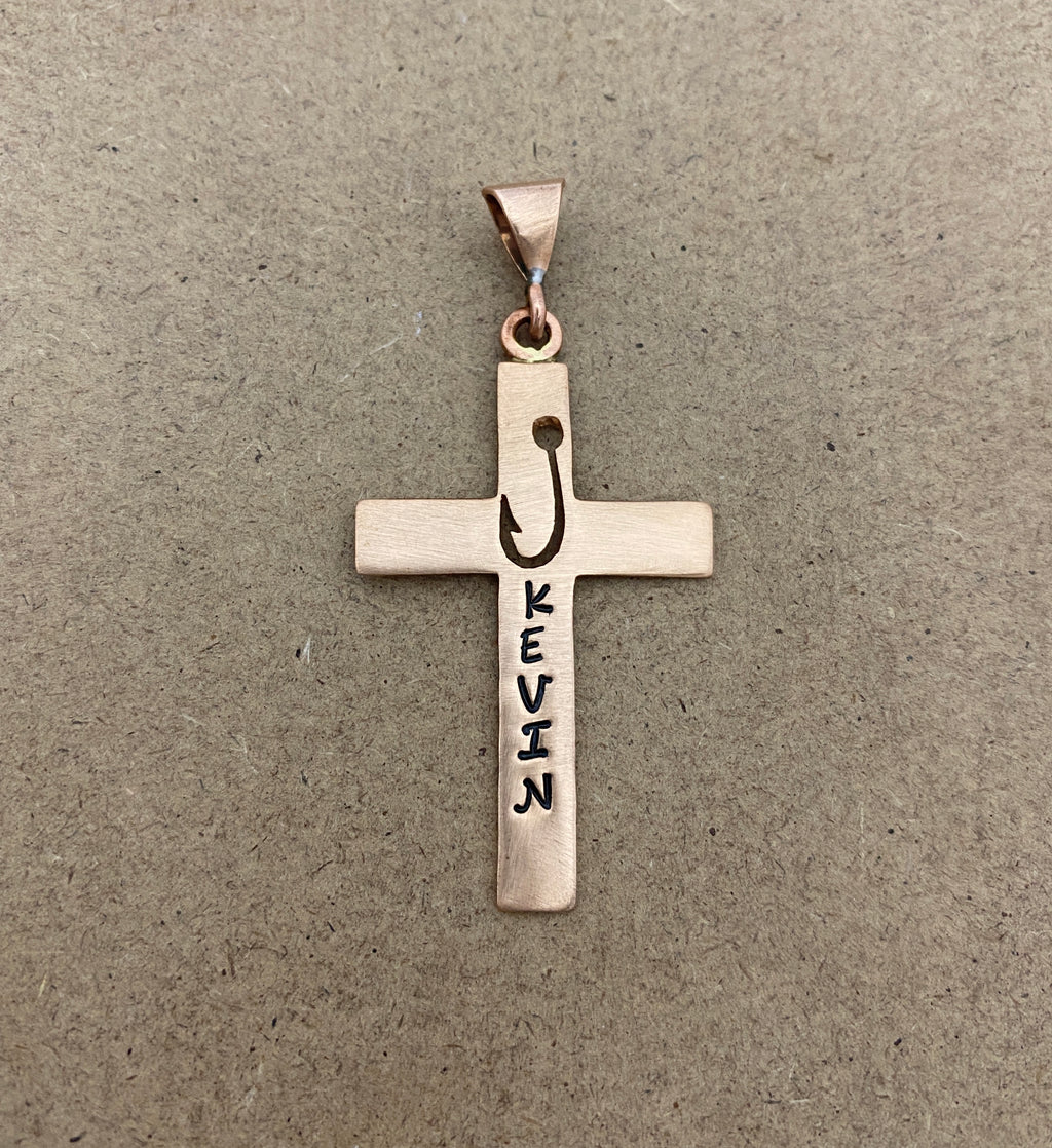 Fish Hook Cross Pendant