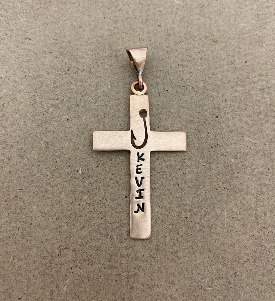 christian cross like fish hook Fish Hook Cross Pendant – Ambriz Jewelry