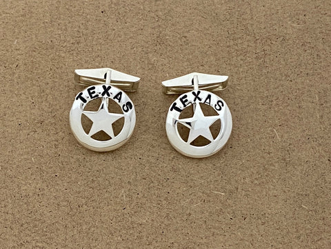 Traditional Star Cuff Links with TEXAS