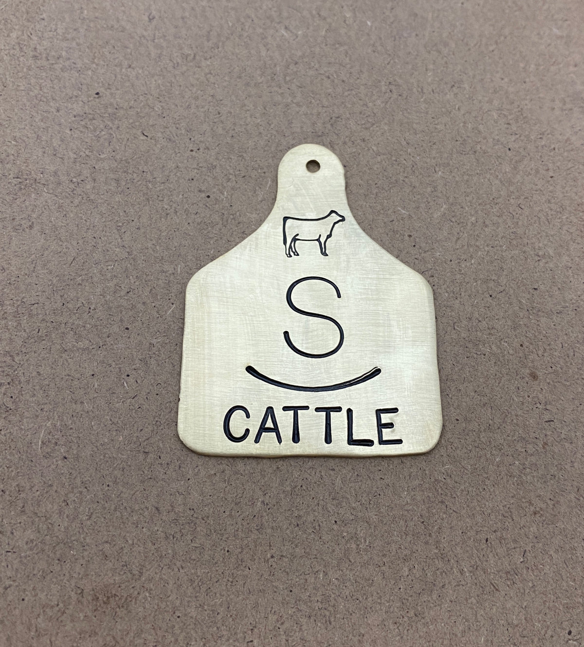 Ear Tag Pendant - Hand stamped