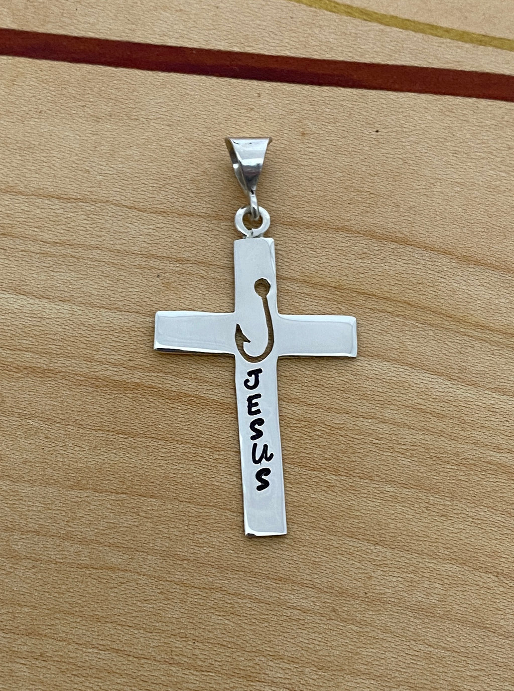Fish Hook Cross Pendant