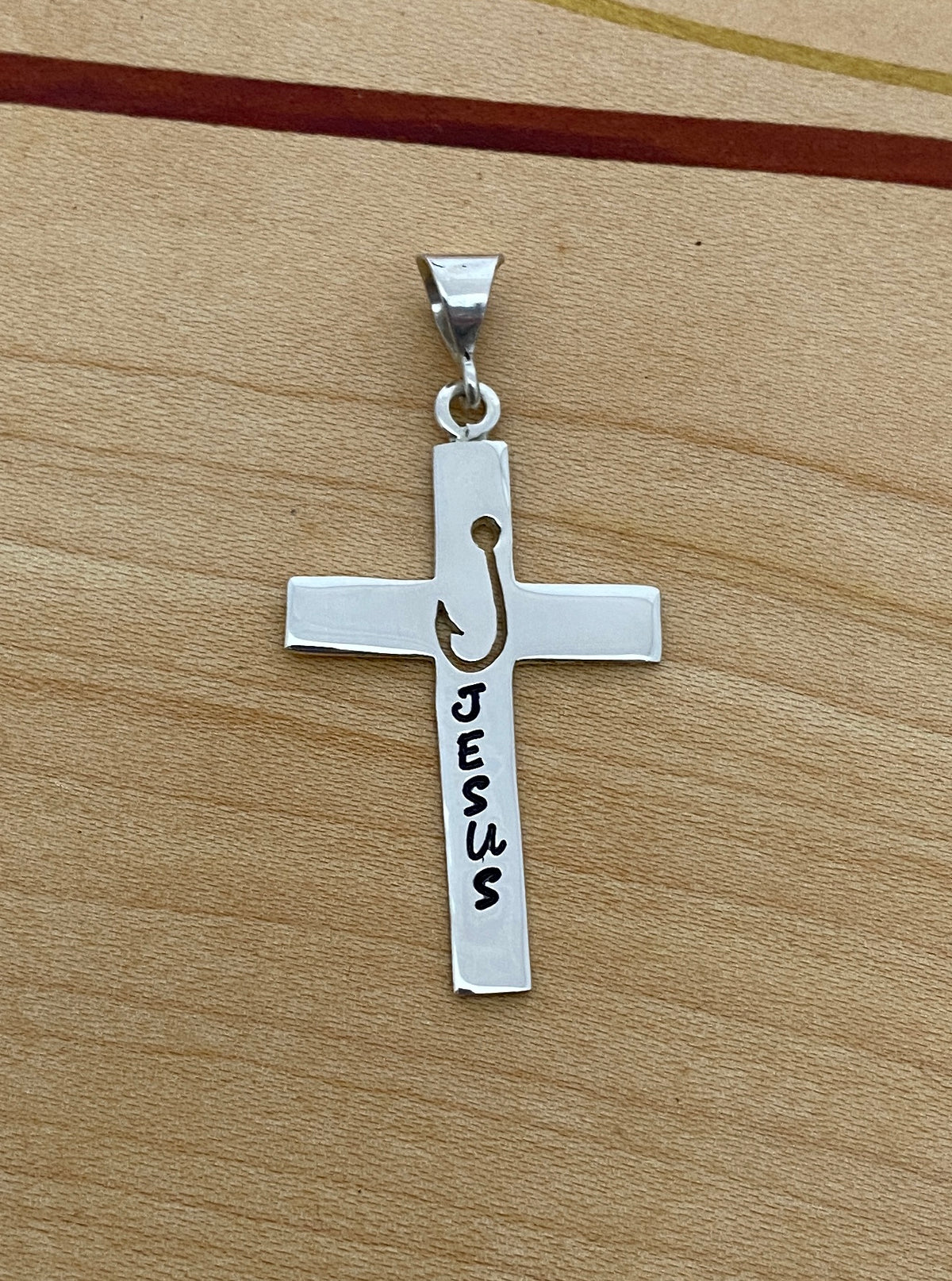 Fish Hook Cross Pendant
