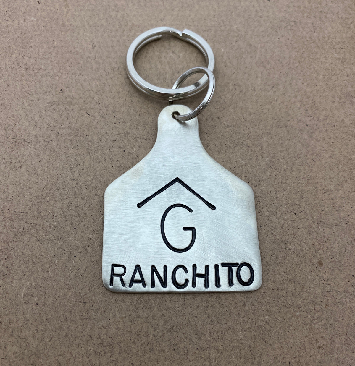 Ear Tag Pendant - Hand stamped