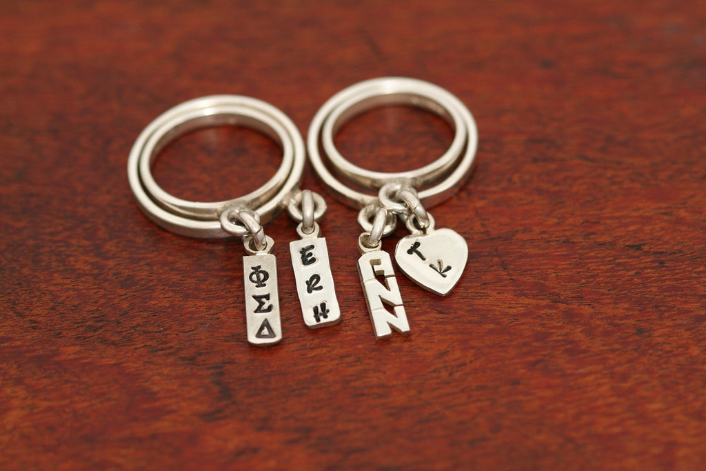 Charm Rings-Personalized with Handcut Initials