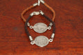 Buffalo & Indian Coin on a Leather Bracelet