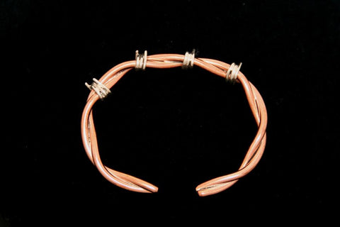 Barbed Wire Cuff Bracelet in Copper - Female -Large