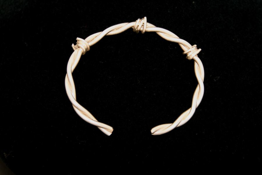 Barbed Wire Bracelet in Sterling - Female -Large