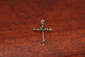 Barbed Wire Cross Pendant in Nickel - Mini