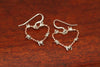 Barbed Wire Heart Earrings in Copper - Mini