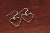 Barbed Wire Heart Earrings in Sterling - Mini
