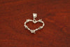 Barbed Wire Heart Pendant in Sterling - Mini
