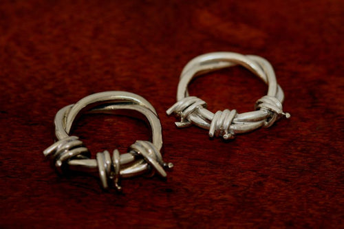 Barbed Wire Medallion in Sterling - Large