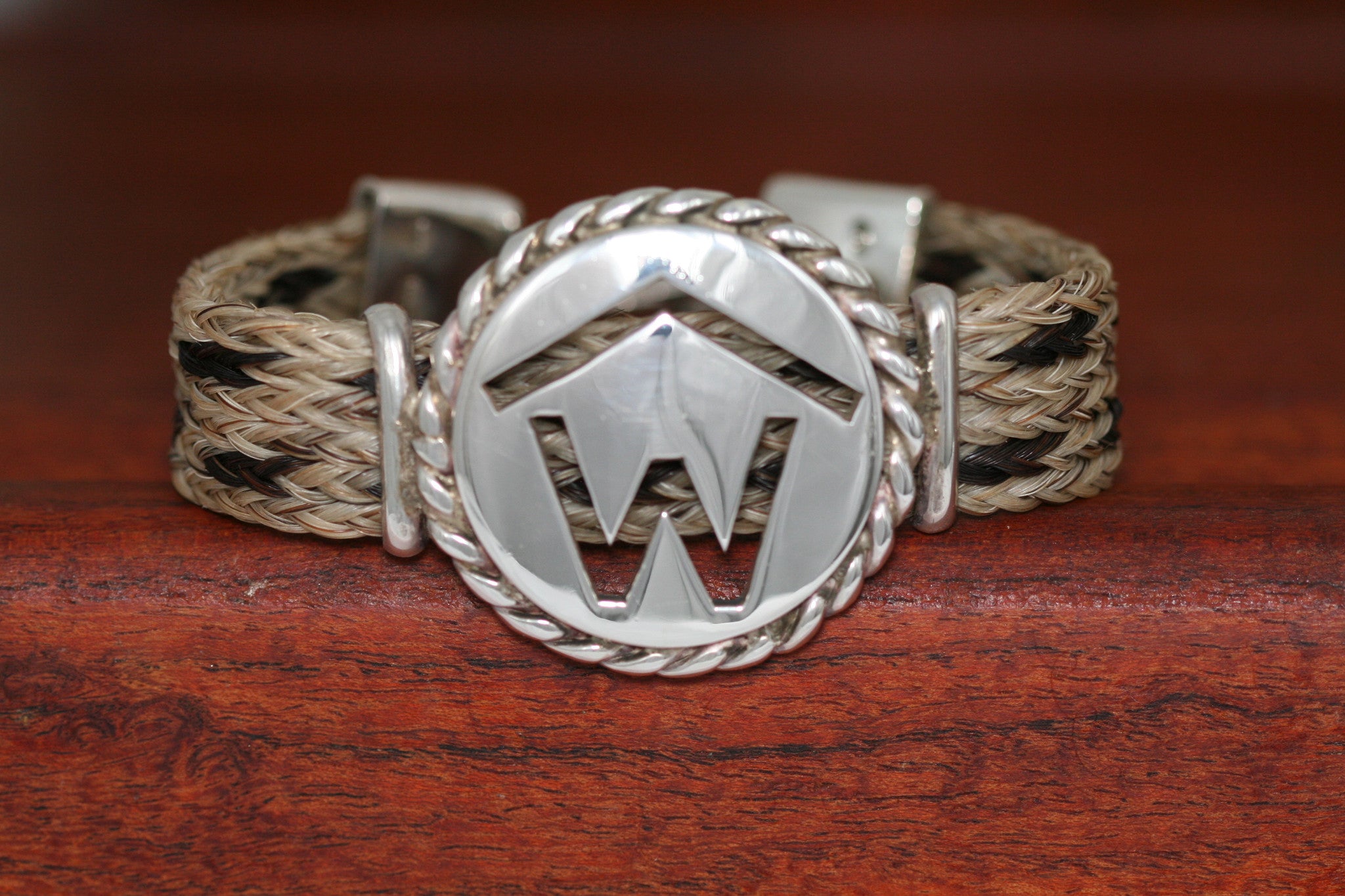 Brand-It Extra Large Disc with Rope Trim on a Casual Upscale Bracelet