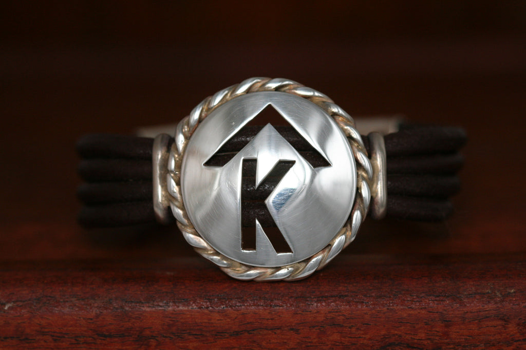 Brand-It Extra Large Disc with Rope Trim on a Casual Upscale Bracelet