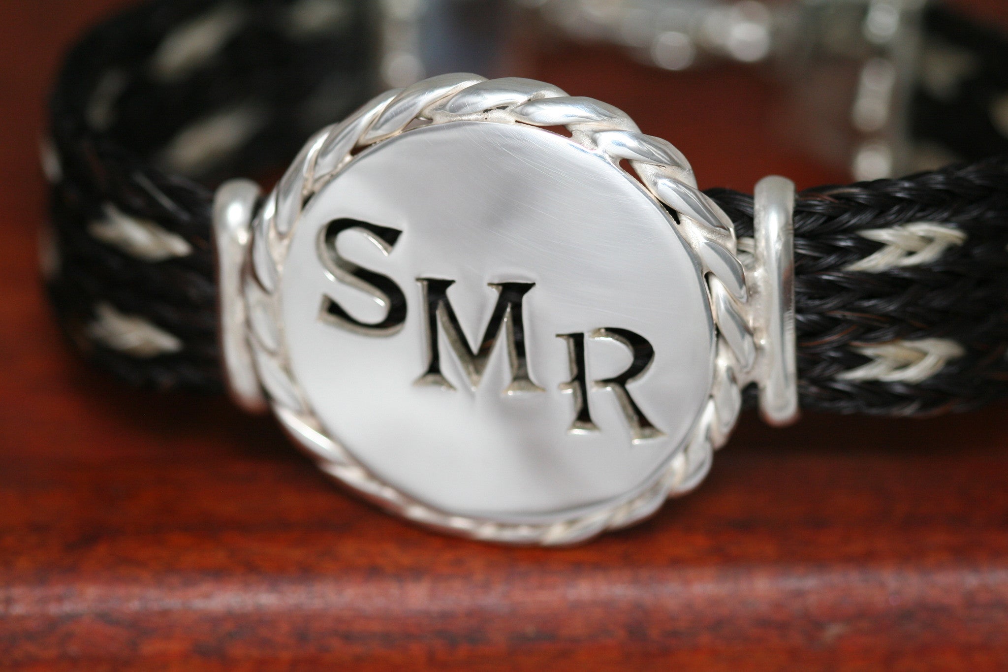 Brand-It Extra Large Disc with Rope Trim on a Casual Upscale Bracelet