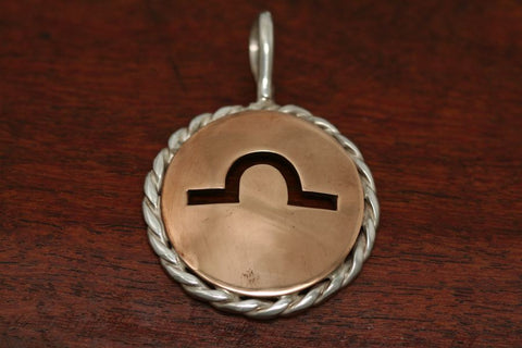 Brand Pendant in Copper with Sterling Rope