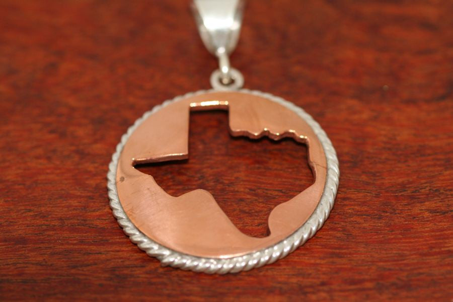 Copper Disc with Map and Rope - Large