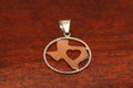 Copper Map with Heart and Sterling Rope Trim-Medium