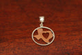Copper Map with Heart and Sterling Rope Trim-Small