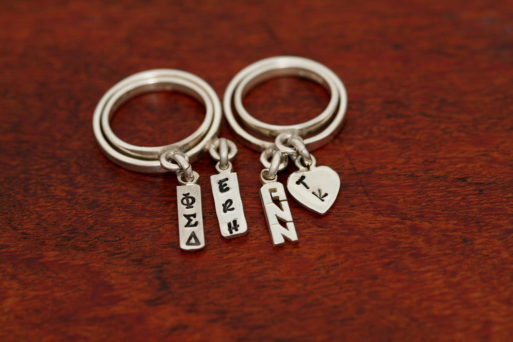 Heart Charm Ring - Stamped