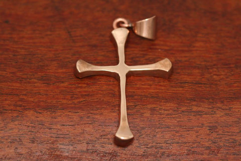 Four Point Cross Pendant in Copper-Large