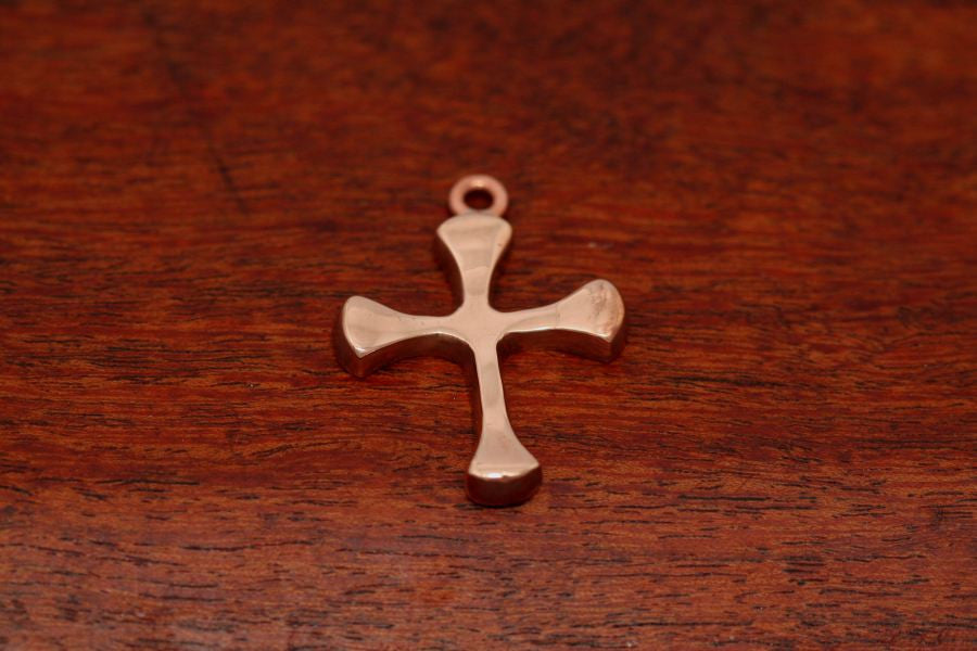 Four Point Cross Pendant in Copper-Medium