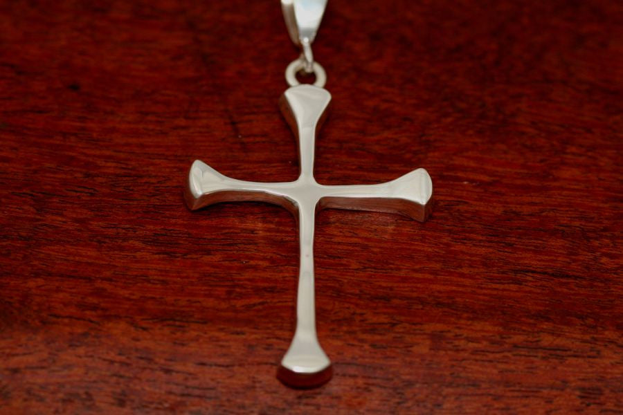 Four Point Cross Pendant in Sterling-Large