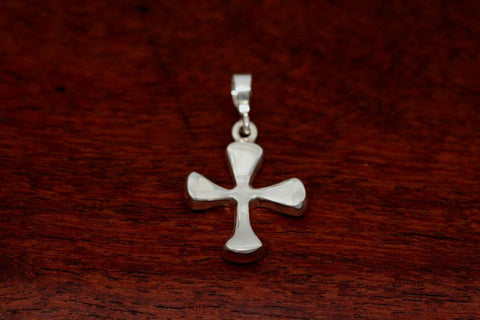 Four Point Cross Pendant in Sterling-Small