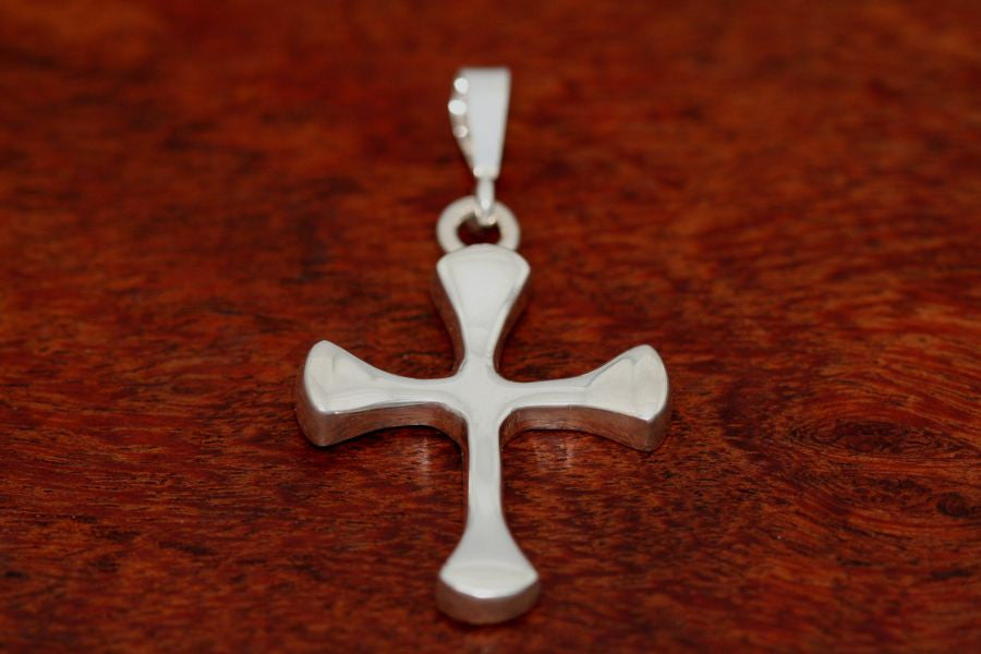 Four Point Cross Pendant in Sterling-Medium